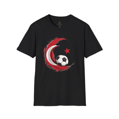 Turkey Football Pride T-Shirt Dynamic Grunge Crescent & Star Fan Tee