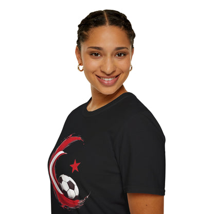 Turkey Football Pride T-Shirt Dynamic Grunge Crescent & Star Fan Tee