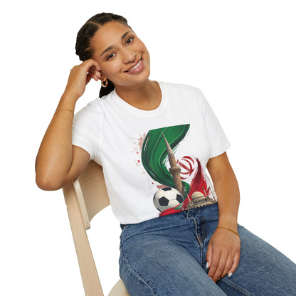 Iran Dynamic Flag Colors T-shirt Minaret & Mosque Art Tee