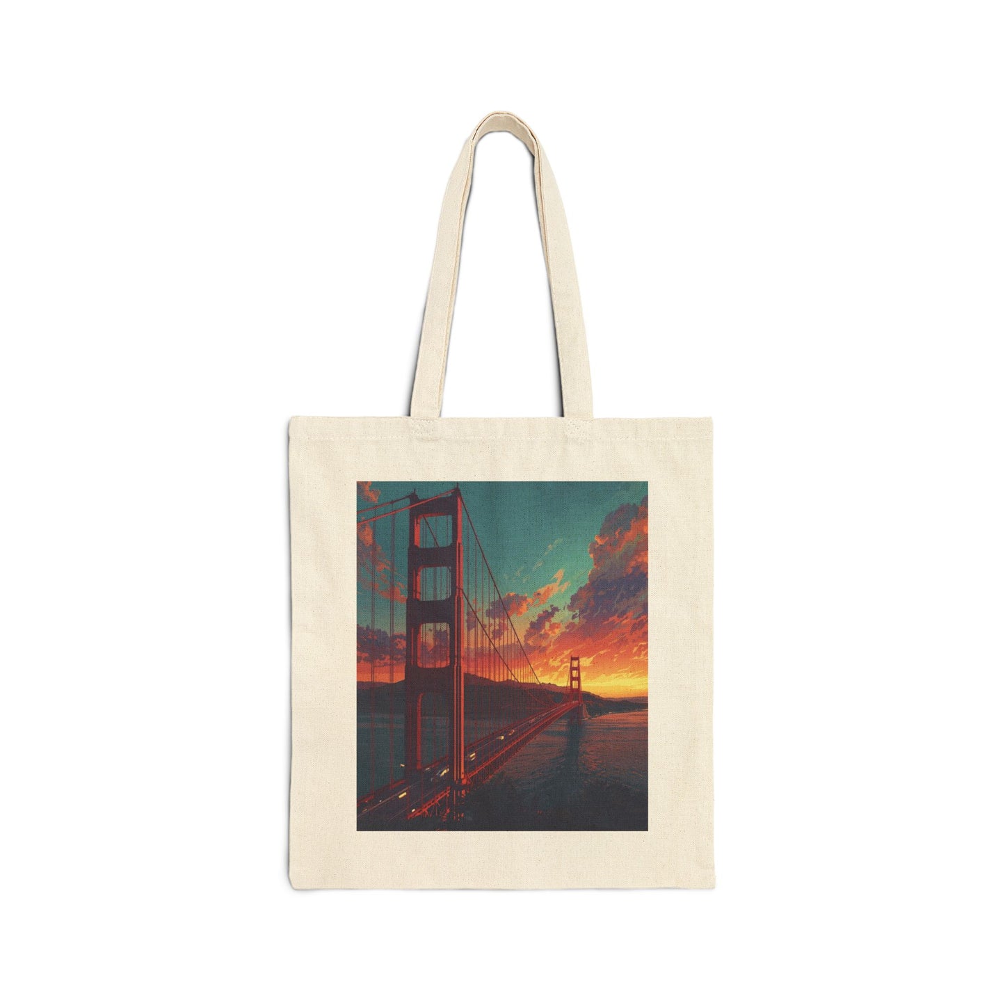 Golden Gate Sunset Tote Bag - San Francisco Canvas Tote