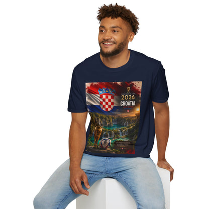 Croatia Football Flag Plitvice Lakes T-Shirt Vatreni Soccer Landscape Tee