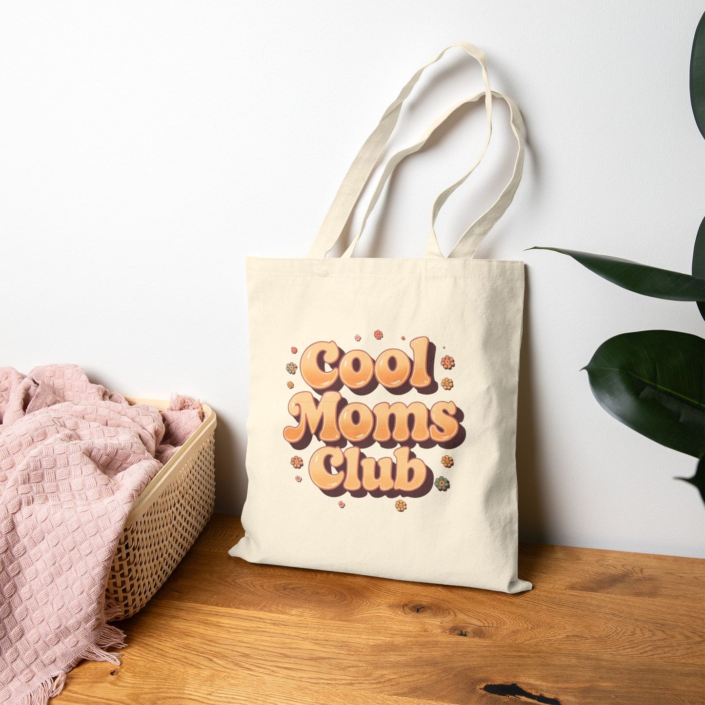 Cool Moms Club Mother's Day Tote Bag Cotton Canvas