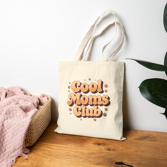 Cool Moms Club Mother's Day Tote Bag Cotton Canvas
