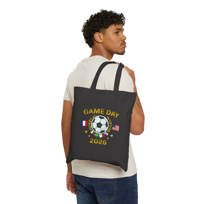Soccer Game Day Tote Bag 2026 – World Cup Fan Cotton Canvas Tote
