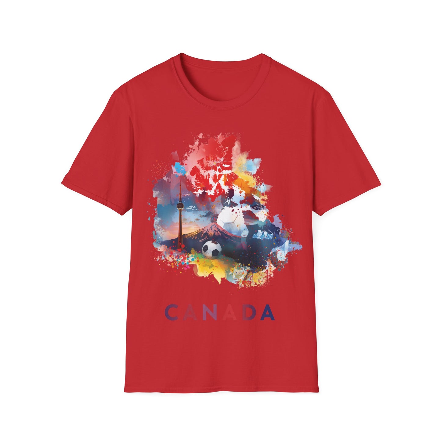Canada Soccer Match Day T-Shirt — Colorful Canadian Landmarks Tee
