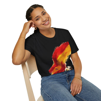 Spain Football Flag Brushstroke T-Shirt Abstract La Roja Soccer Design Tee