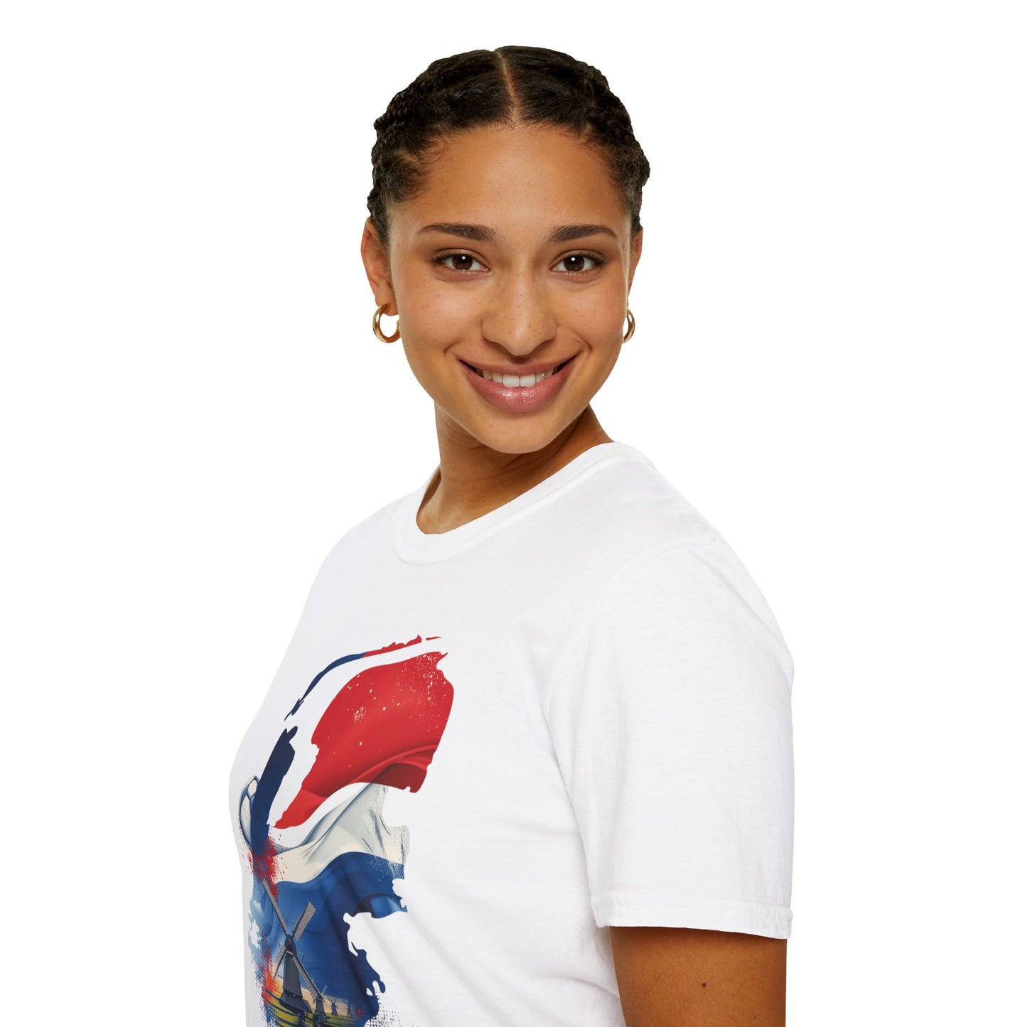 Netherlands Flag Watercolor T-Shirt — Dutch Windmill Scenic Tee
