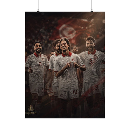 Tunisia Soccer Crest Celebration Wall Art Poster Print