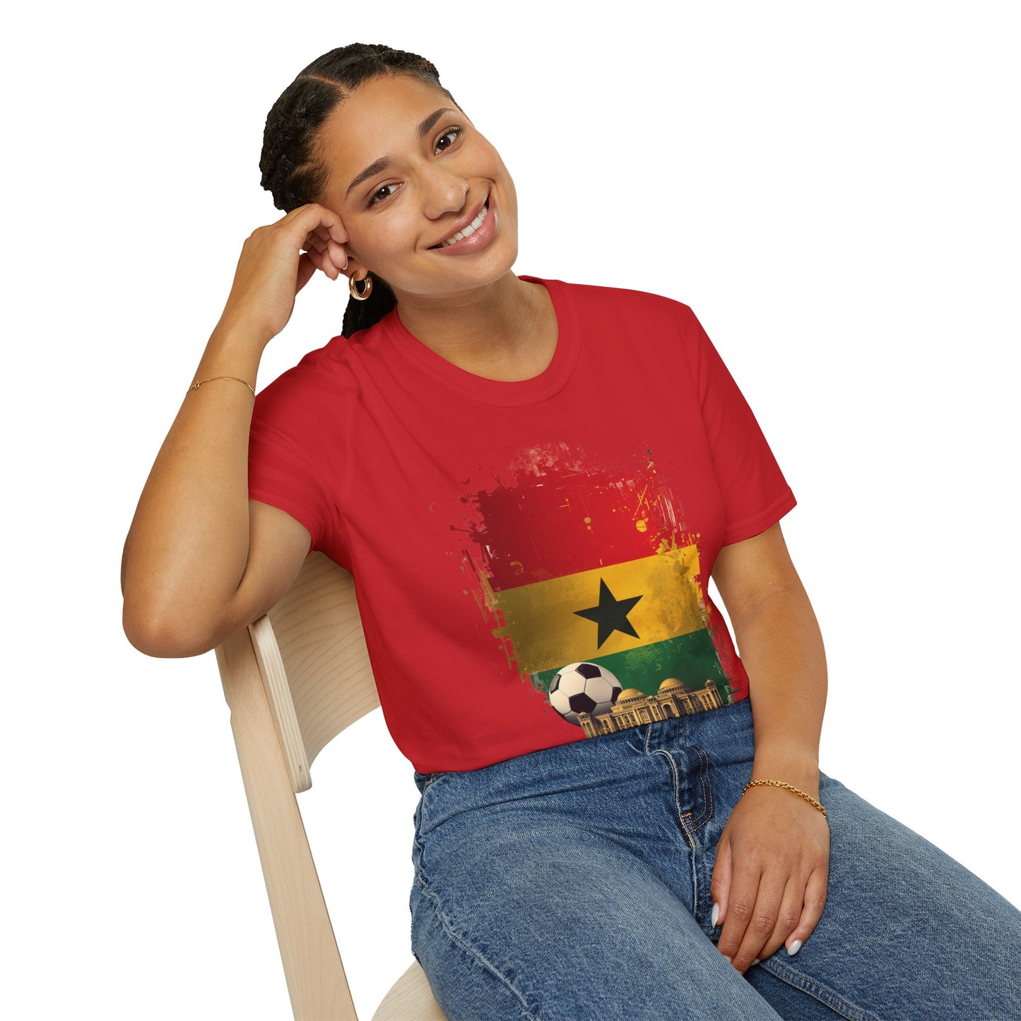 Ghana Flag Soccer T-Shirt — Vintage Football Ghana Pride Tee
