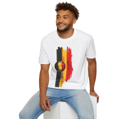 Belgium Football Flag Brushstroke Tee Red Devils Soccer Graphic T-Shirt