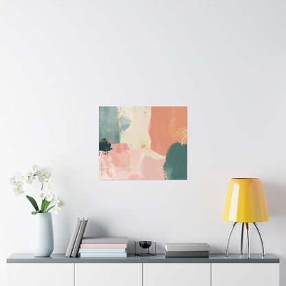 Pastel Abstract Landscape Poster | Matte Horizontal Wall Print