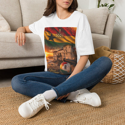 Ghana Football Flag Cape Coast Castle T‑Shirt Black Stars Soccer Heritage Tee