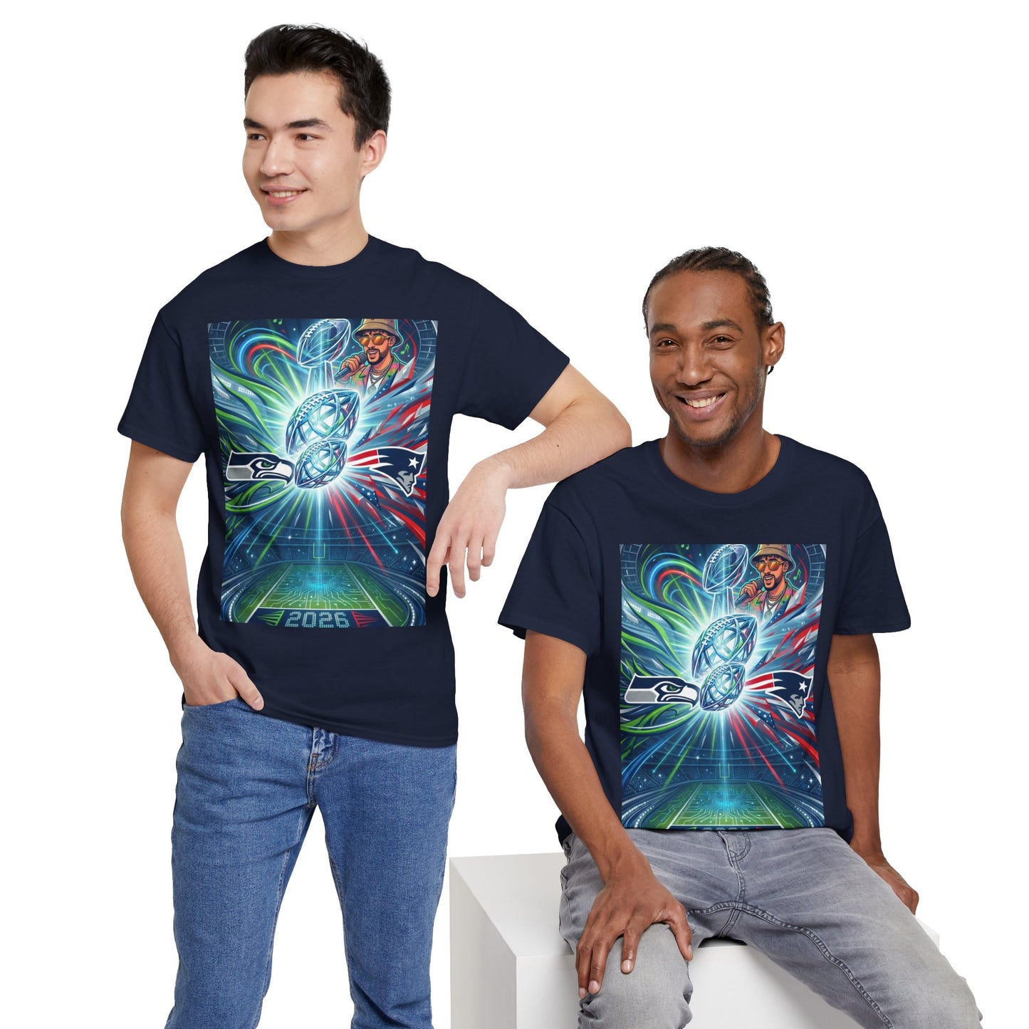 Legendary Championship Matchup Art T-Shirt Football Big Game Poster Tee