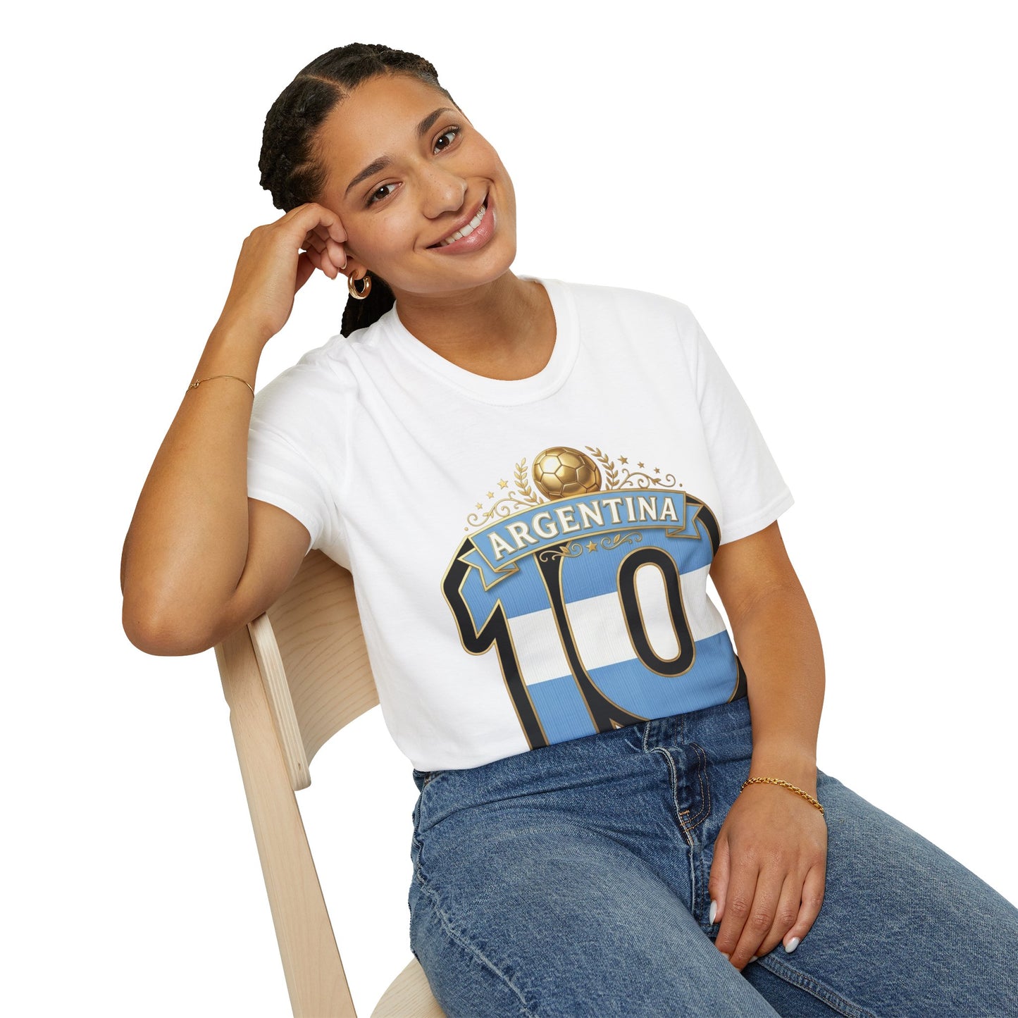 Argentina Number 10 Soccer T-Shirt — Messi Tribute Football Fan Tee