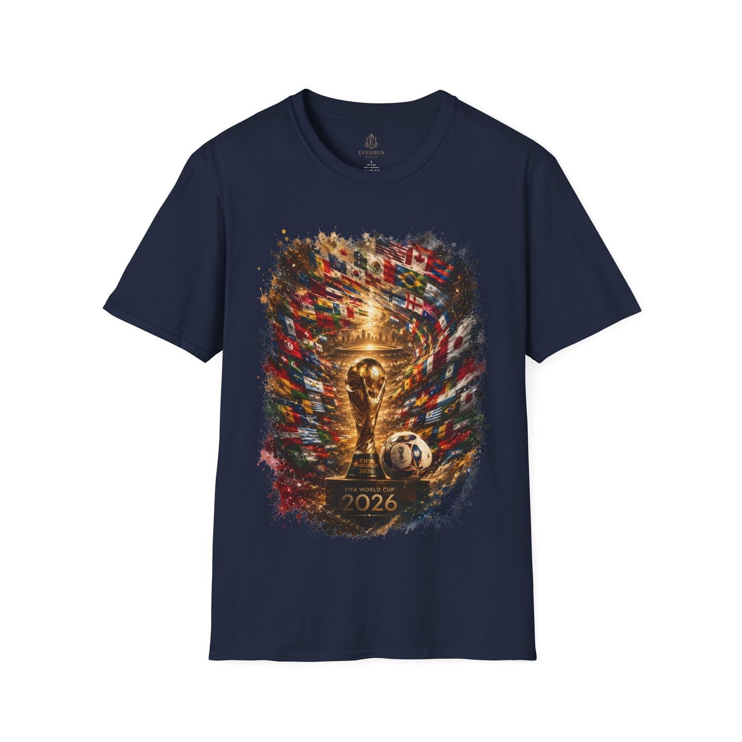 World Cup 2026 Global Flags Graphic T-Shirt Stadium Tournament Soccer Tee