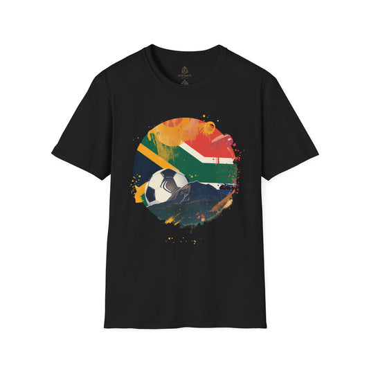 South Africa Flag Soccer T‑Shirt — Retro Football Pride Tee