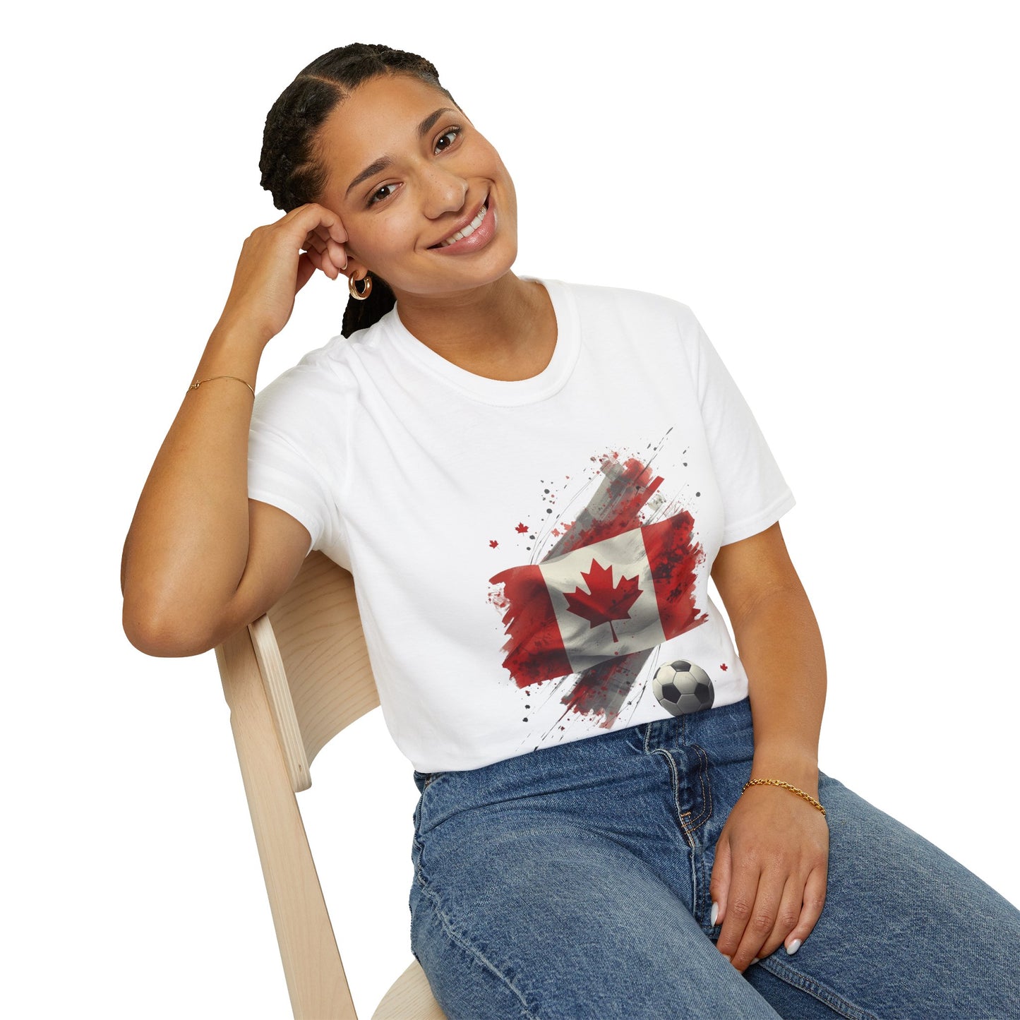 Canada Soccer T-Shirt — Distressed Maple Leaf & Soccer Ball Tee