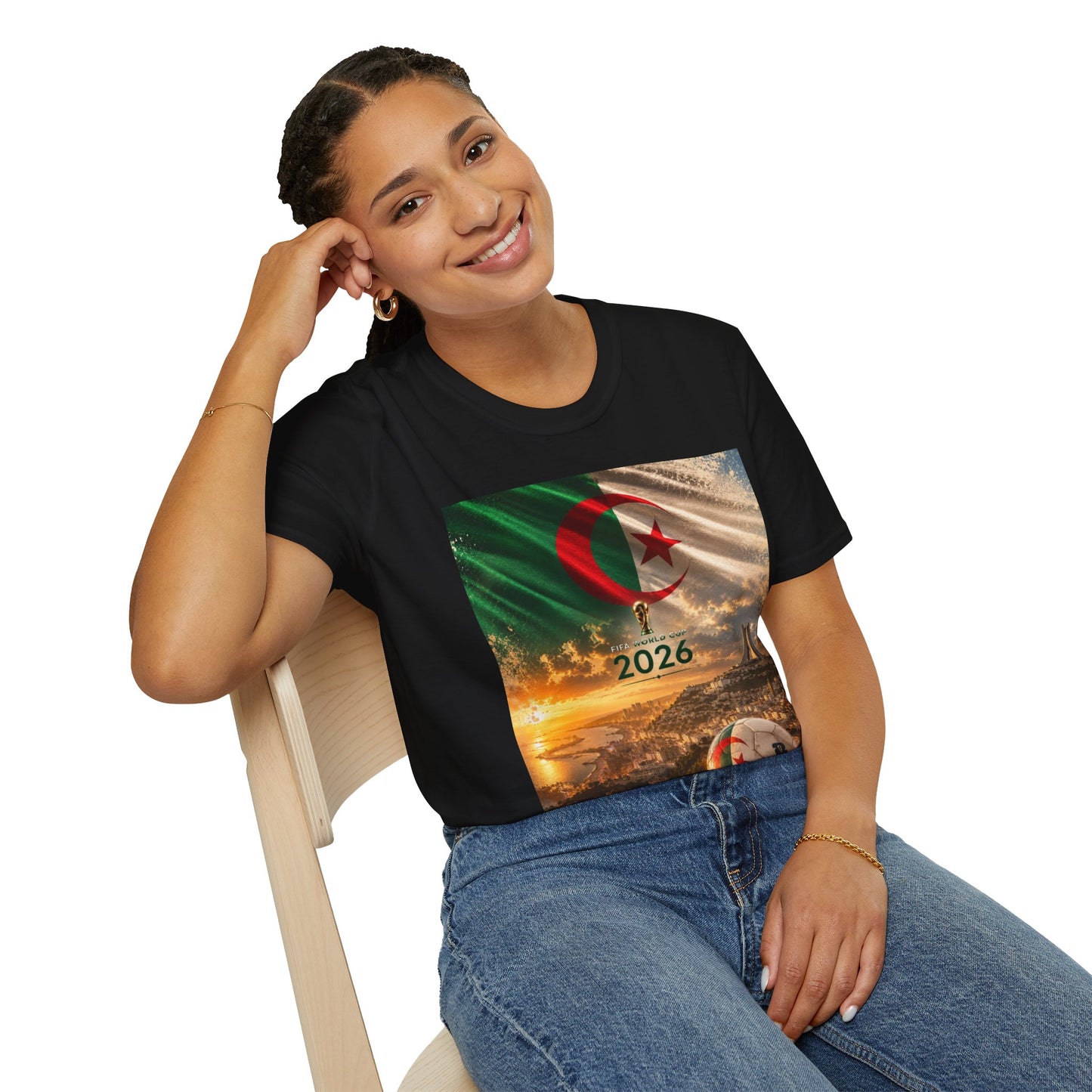 Algeria Football Flag Algiers T‑Shirt Fennec Foxes Soccer Design Tee