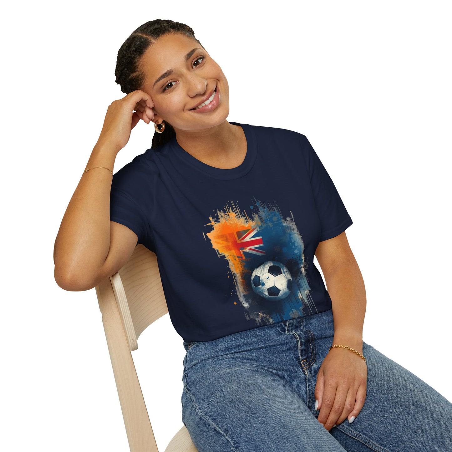 Australian Football Spirit Soccer Flag T-Shirt — Grunge Football Tee