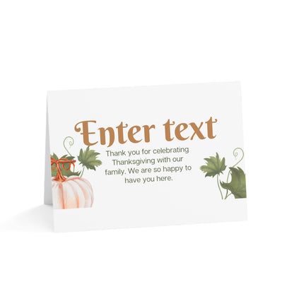 Thanksgiving Pumpkin Folded Greeting Cards — Customizable Place Cards