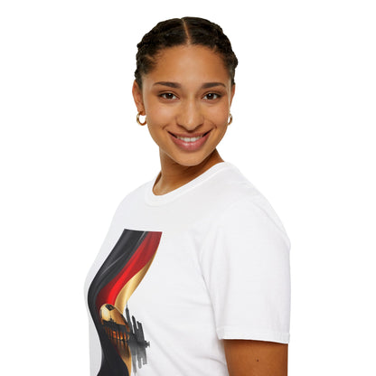 Germany Flag Brandenburg Gate T-Shirt Luxury Gold Die Mannschaft Soccer Tee