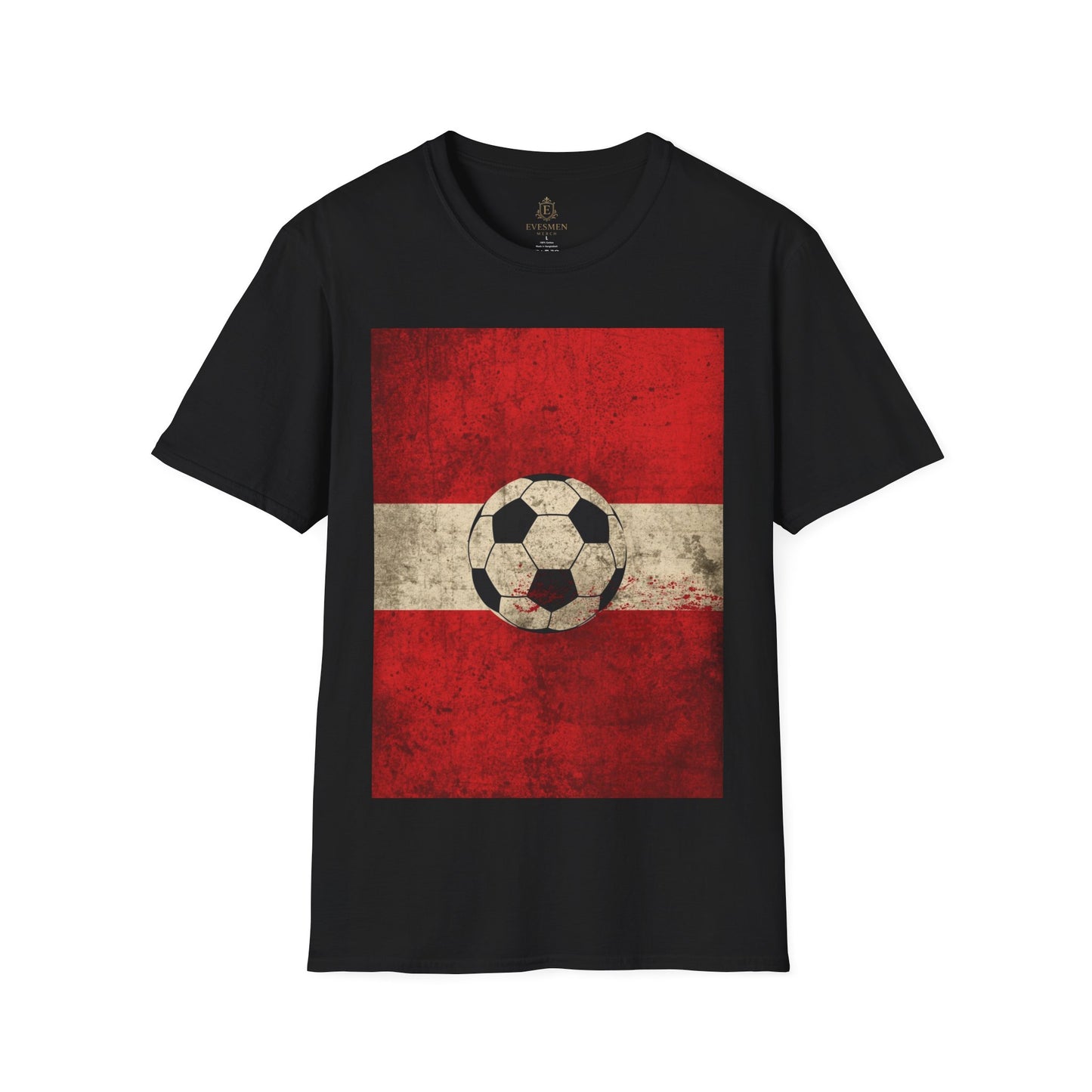 Austria Flag Abstract Grunge Tee Unsere Burschen Soccer Graphic T-Shirt