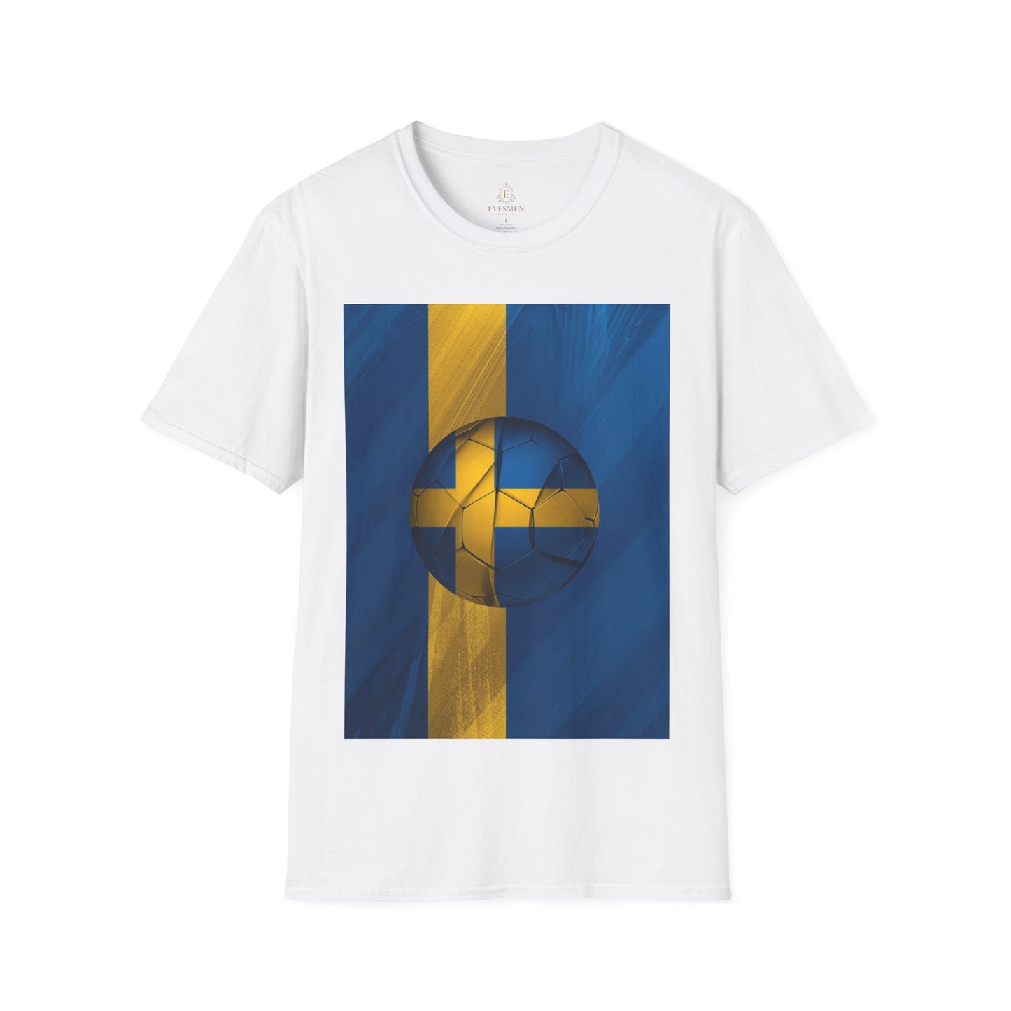 Sweden Football Flag Graphic T-Shirt Modern Blågult Soccer Design Tee