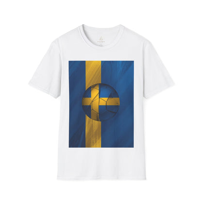 Sweden Football Flag Graphic T-Shirt Modern Blågult Soccer Design Tee