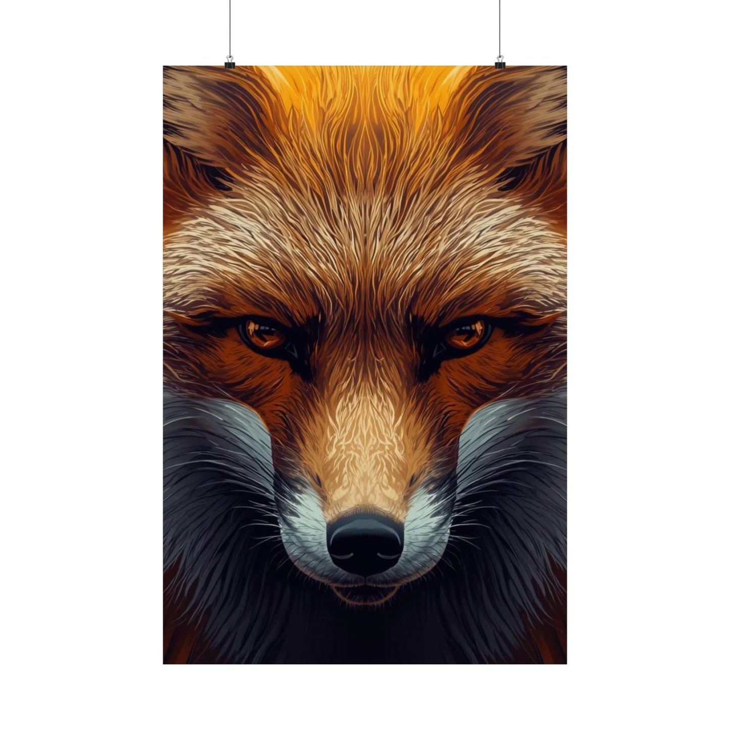 Fox Portrait Matte Poster — Bold Red Fox Wall Art