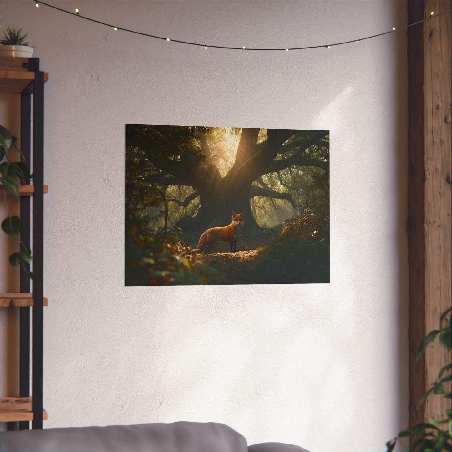 Woodland Fox Poster – Matte Horizontal Nature Wall Decor
