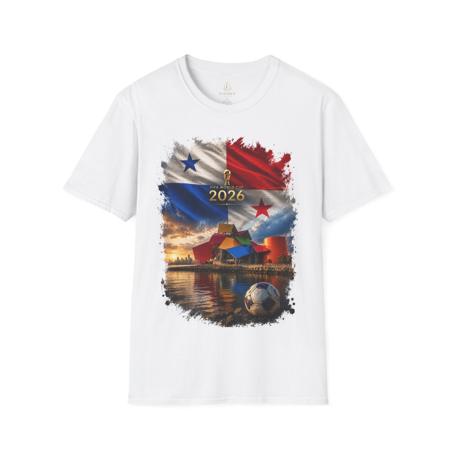 Panama Football Flag Biomuseo Graphic T-Shirt Cinematic Los Canaleros Soccer Tee