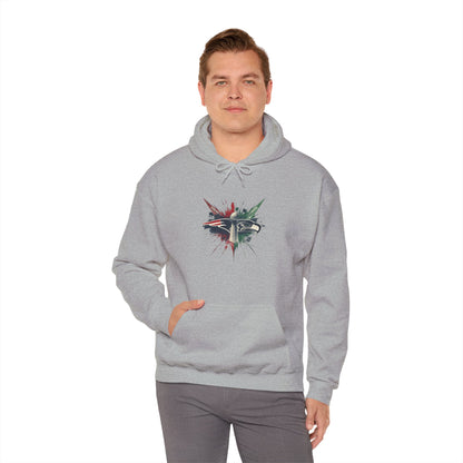 Iconic Football Rivalry Split Logo Hoodie Football Pullover Jacket