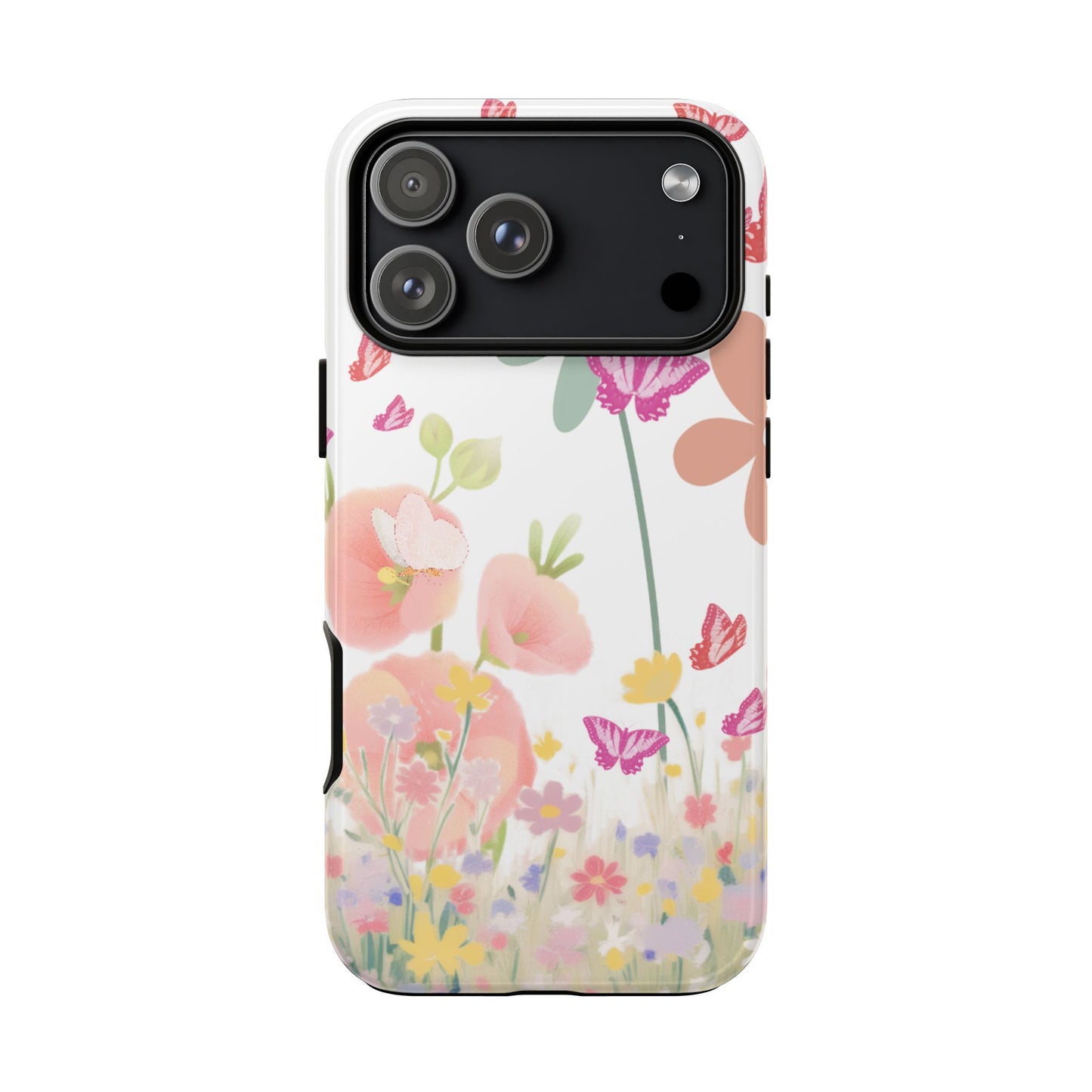 Phone case with floral design on a white background