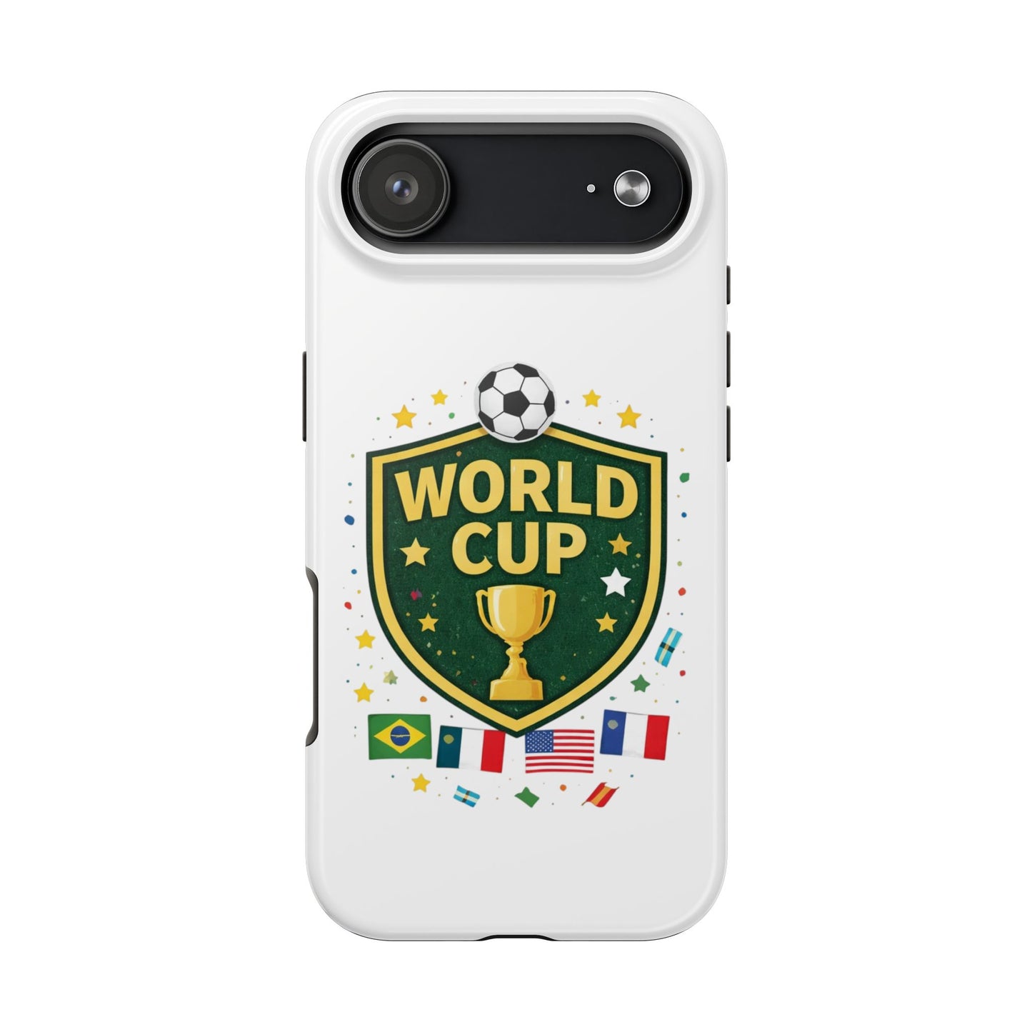 Soccer Match Day Tough Phone Protective Case Trophy Shield with Flags