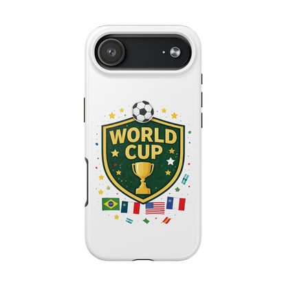 Soccer Match Day Tough Phone Protective Case Trophy Shield with Flags