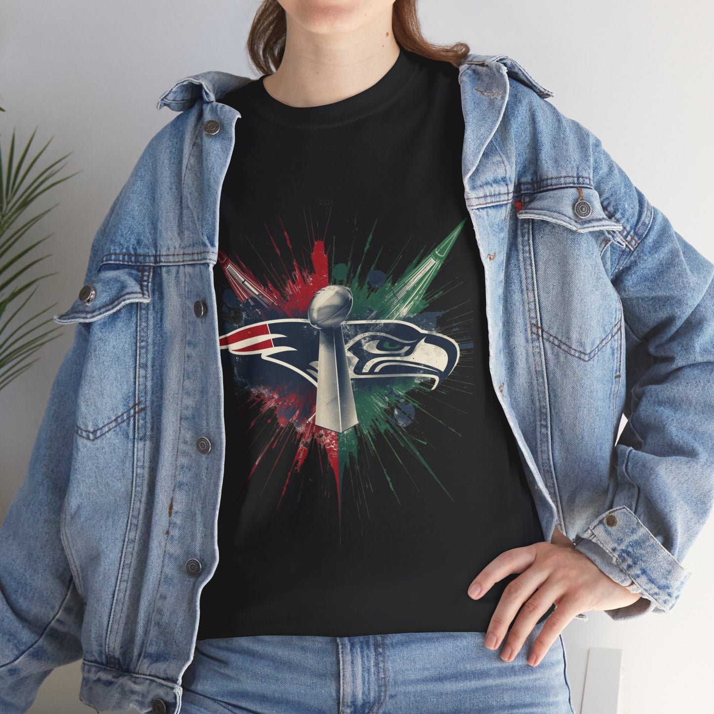 Legendary Championship Matchup Splatter Logo T‑Shirt Football Big Game 2026