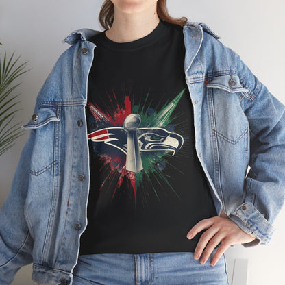 Legendary Championship Matchup Splatter Logo T‑Shirt Football Big Game 2026