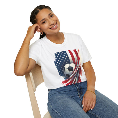 Soccer USA T-Shirt — American Flag Soccer Tee