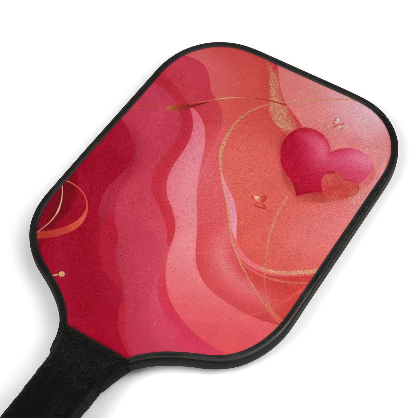 Pickleball Paddle Set – Red Swirl Heart Design Pickleball Kit