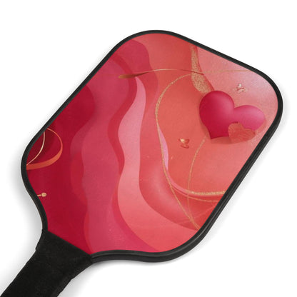 Pickleball Paddle Set – Red Swirl Heart Design Pickleball Kit