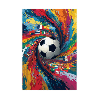 Soccer World Flags Matte Poster — Vibrant Football Art Print