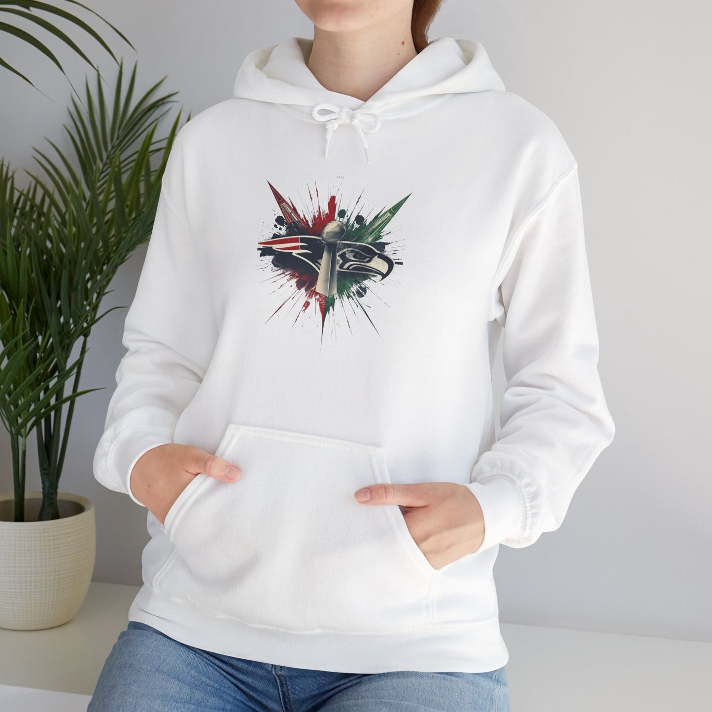Iconic Football Rivalry Split Logo Hoodie Football Pullover Jacket