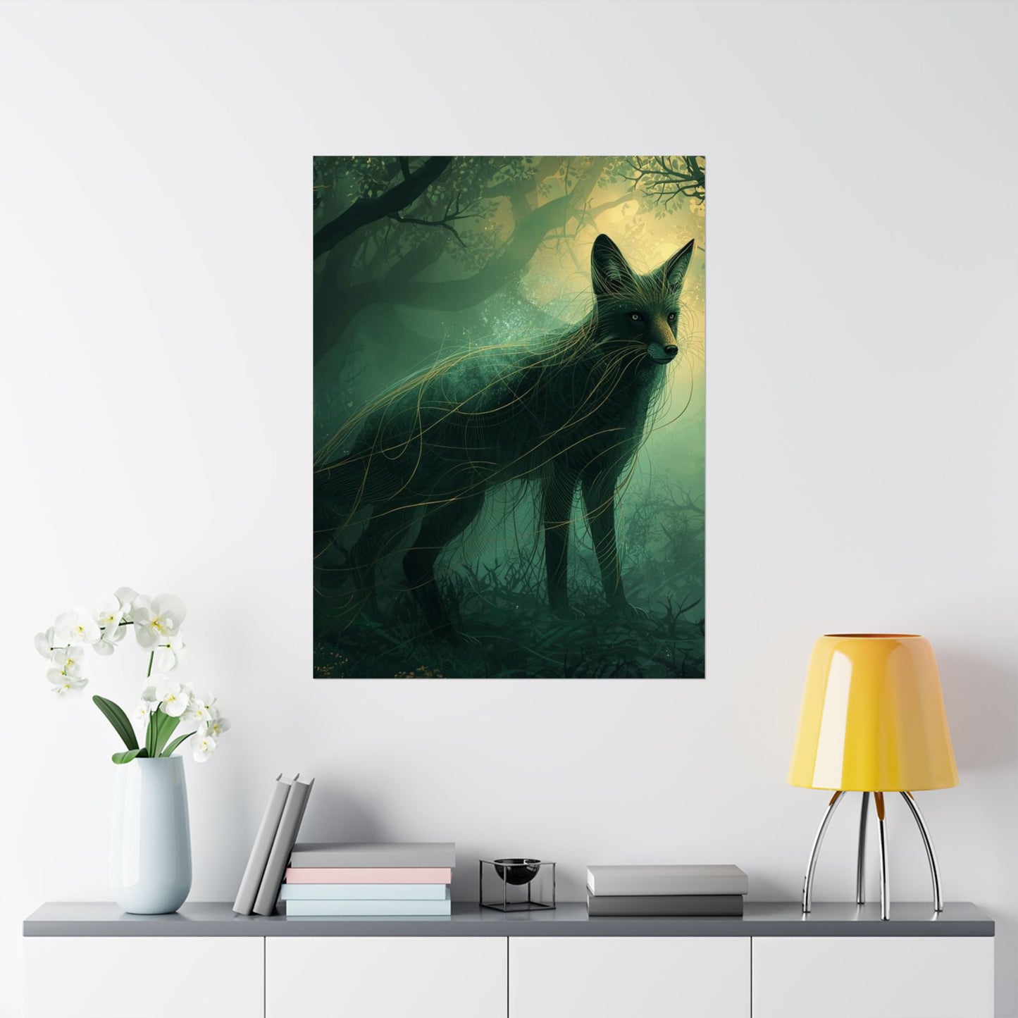Enchanted Forest Fox Wall Art | Matte Mystical Woodland Poster