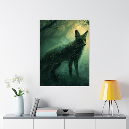 Enchanted Forest Fox Wall Art | Matte Mystical Woodland Poster
