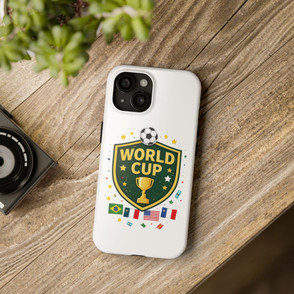 Soccer Match Day Tough Phone Protective Case Trophy Shield with Flags