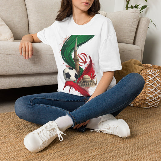 Iran Dynamic Flag Colors T-shirt Minaret & Mosque Art Tee