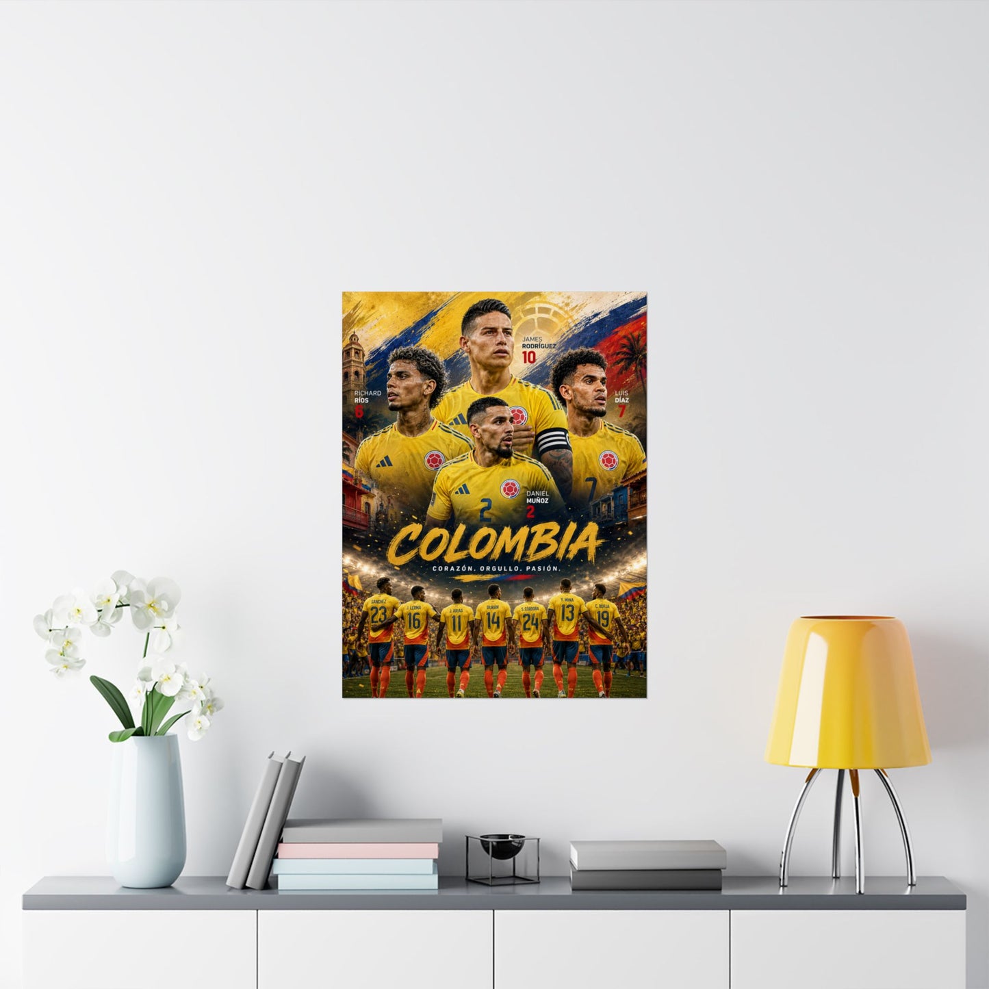 Colombia Soccer "Corazón. Orgullo. Pasión." Commemorative Wall Art Poster