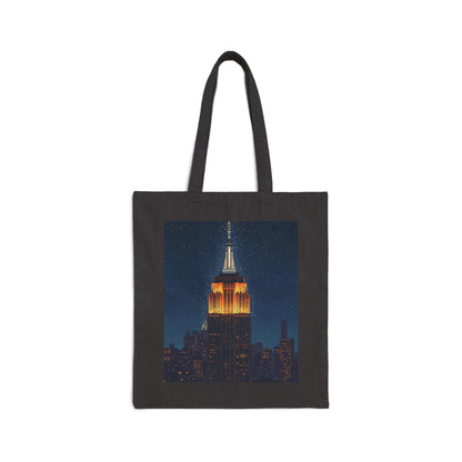 Empire State Building Night Skyline Canvas Tote Bag