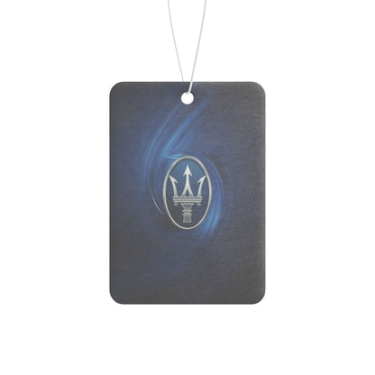 Car air freshener with a logo on a white background