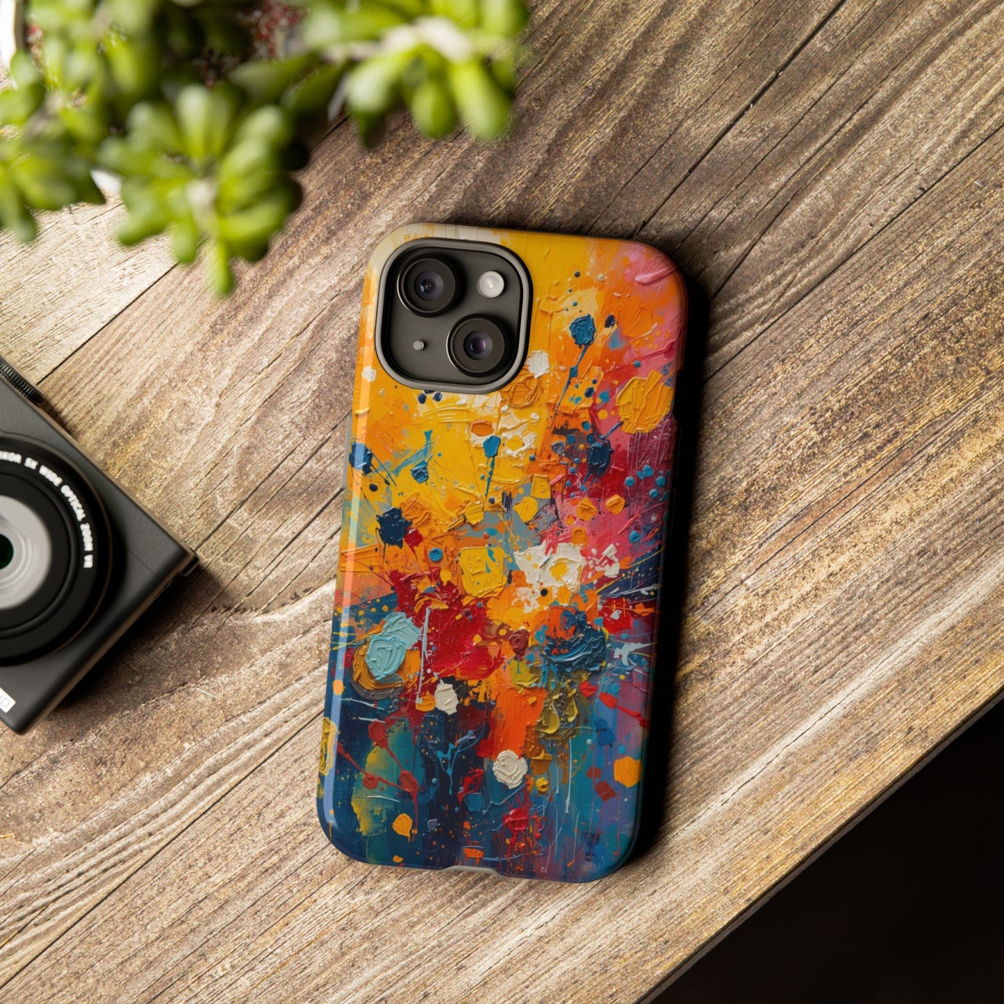 Abstract Color Splash Phone Case — Vibrant Paint Splatter Protective Cover